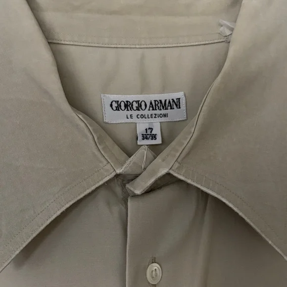 Giorgio Armani Men's Light Tan Button Down Shirt - Picture 2 of 9